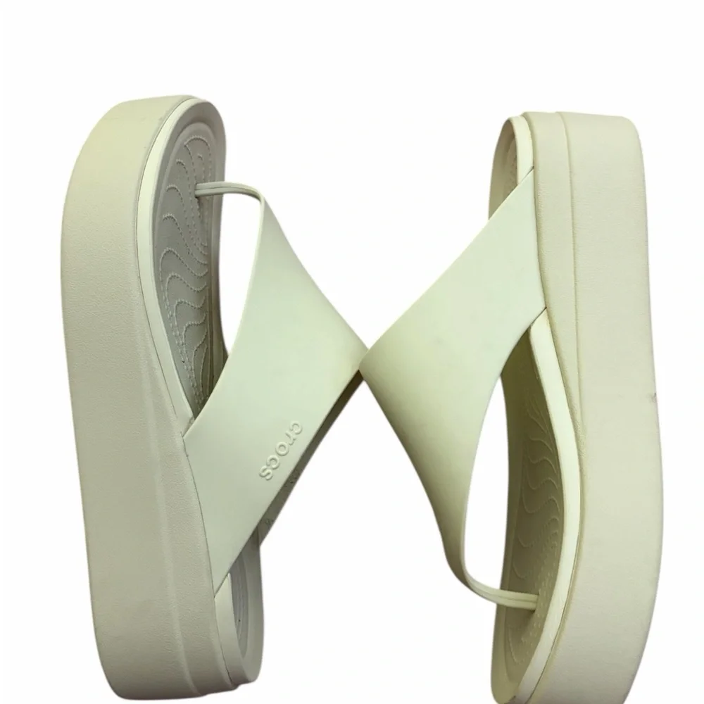 CROCS Lite Ride Brooklyn Bone Women's‎ wedge Sandals Sz 9